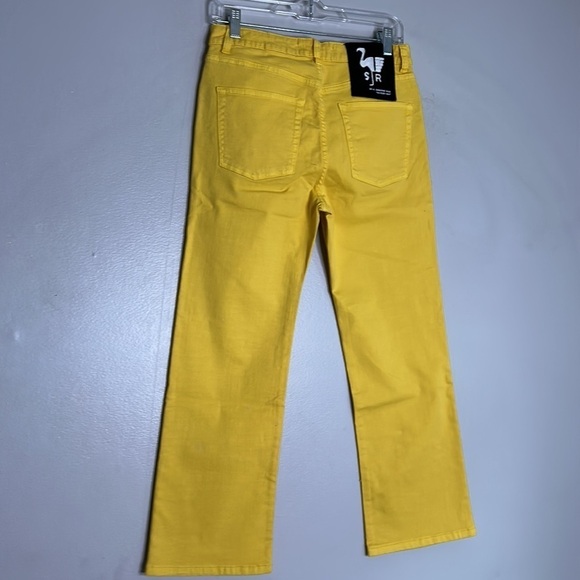 SANDRINE ROSE X FREE PEOPLE YELLOW STARIGHT LEG JEANS 28 new with tags women’s - Picture 3 of 6